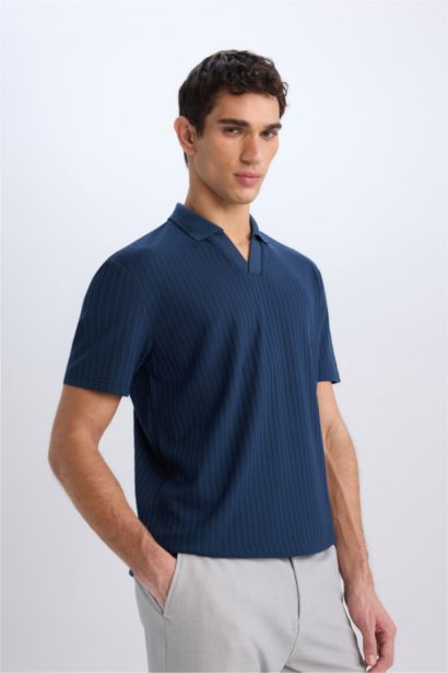 Regular Fit Crinkle Polo T-Shirt