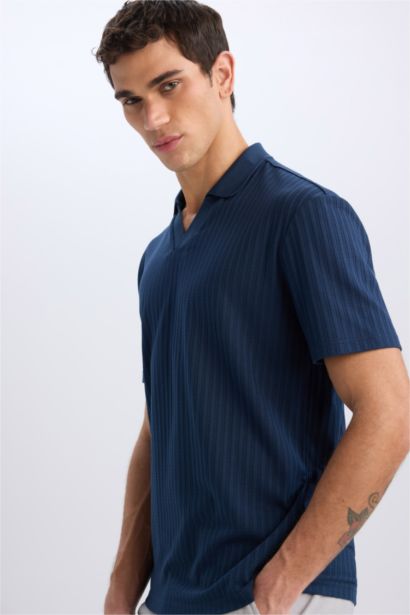 Regular Fit Crinkle Polo T-Shirt