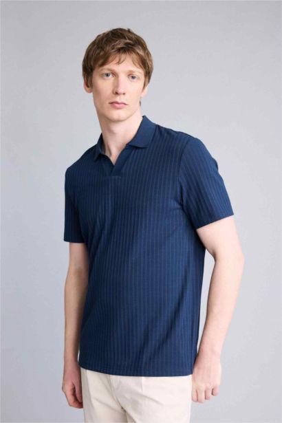 T-shirt Polo froissé à manches courtes et coupe régulière