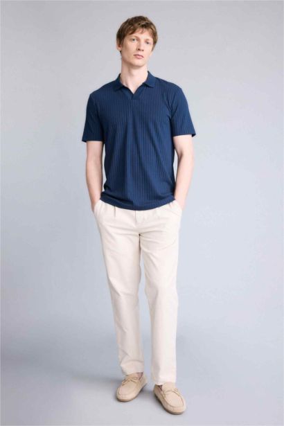 T-shirt Polo froissé à manches courtes et coupe régulière