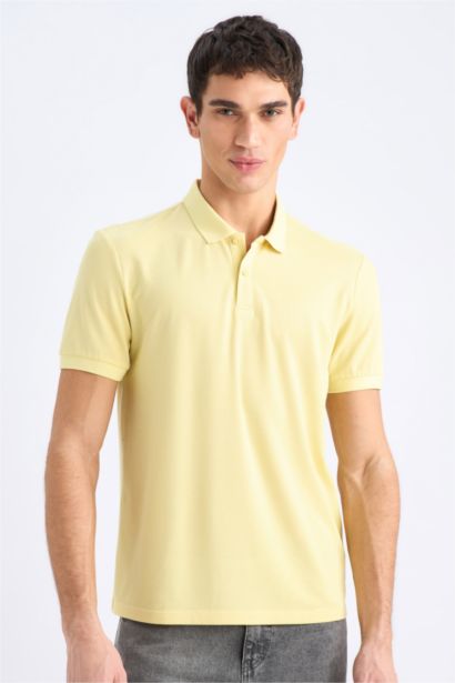 Slim Fit Short Sleeve Pique Polo T-Shirt