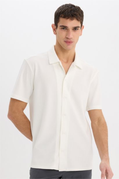 Regular Fit Polo Collar Short Sleeve Shirt
