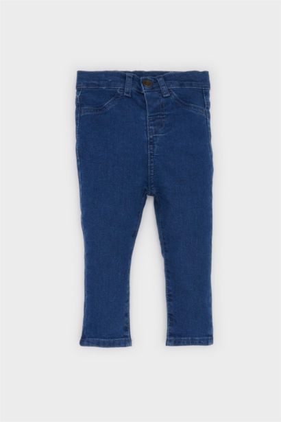Beli Lastikli Düz Paça Basic Düz Jean Pantolon Erkek Bebek