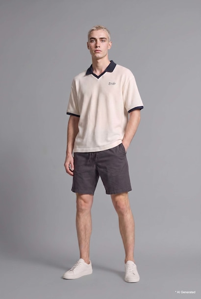 Relaxed Fit Anthracite Gabardine Bermuda Shorts