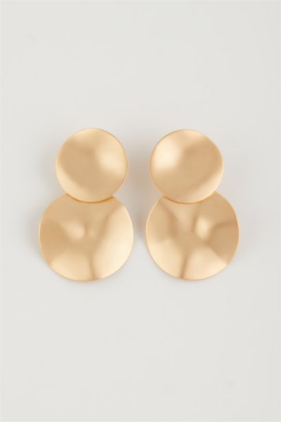Woman Plate Matte Gold Earrings
