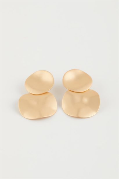 Woman Plate Matte Gold Earrings