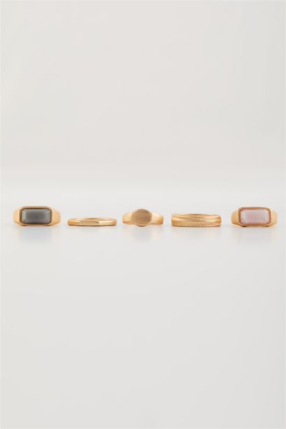 Kadın 5'li Gold Yüzük