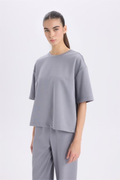 Relax Fit Crew Neck Basic Casual T-Shirt