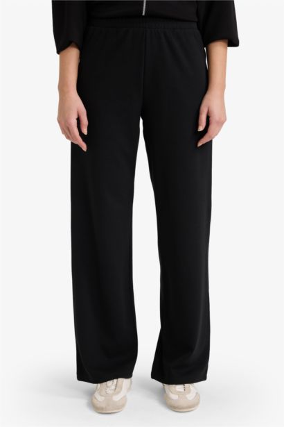 بنطرون سادة وايد ليج برجل واسع