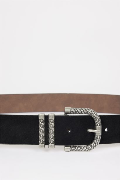 Kadın Suni Deri Jean Kemeri