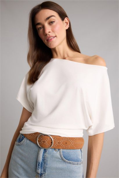 Kadın Suni Deri Jean Kemeri