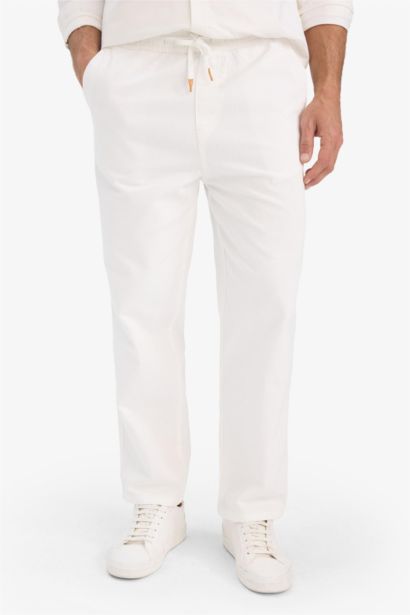 Cotton Wide Leg Elastic Waist Jeans