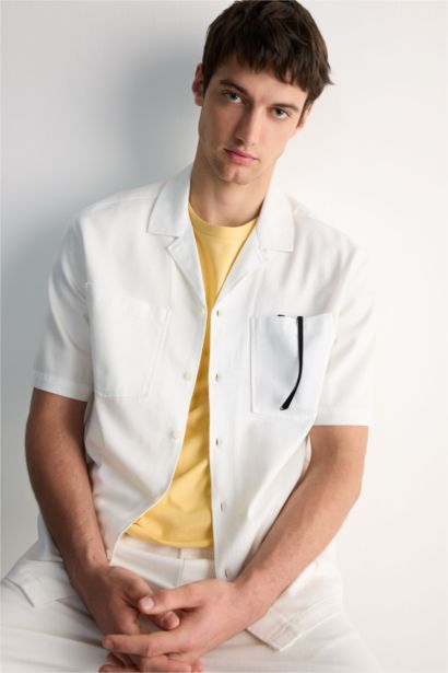 قميص نص ردن قطن قصة مريحة