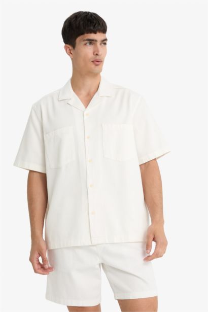 قميص نص ردن قطن قصة مريحة