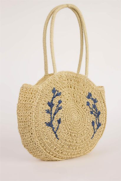 حقيبة كتف نسائية من القش
