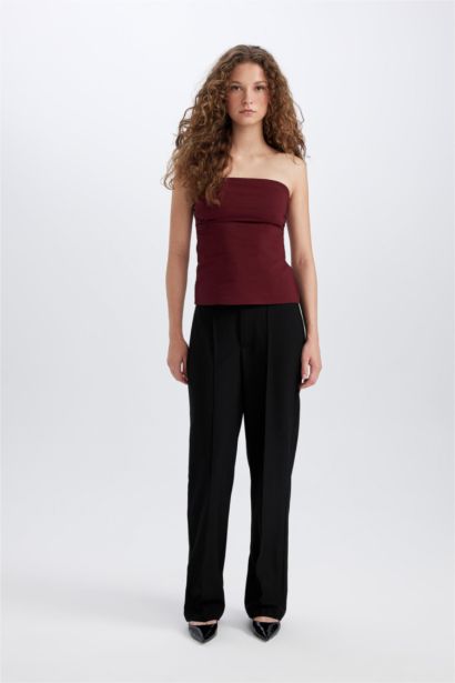 Pantalon classique taille normale à jambes larges