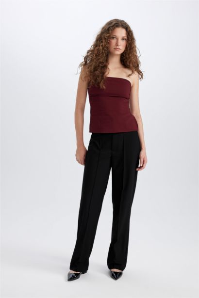 Pantalon classique taille normale à jambes larges