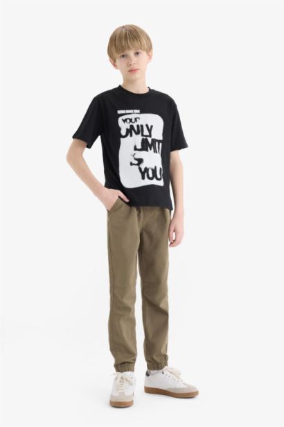 Джоггеры стандартного кроя из габардина для мальчиков