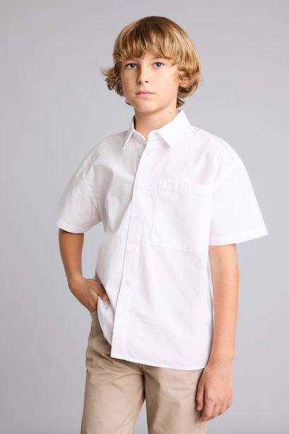 Boy Oversize Polo Collar Parachute Shirt