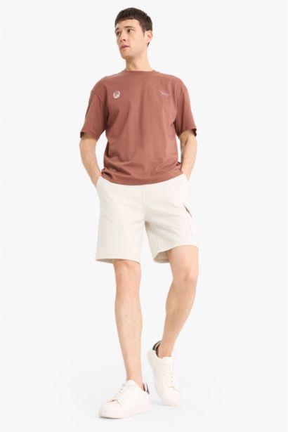 Boxy Fit Crew Neck Printed Short Sleeve T-Shirt