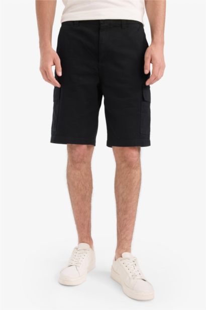 Cotton Regular Cargo Pocketed Bermuda Shorts