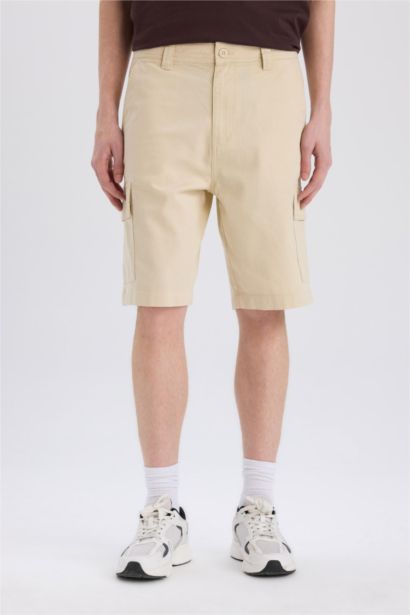 Cotton Regular Cargo Bermuda Shorts