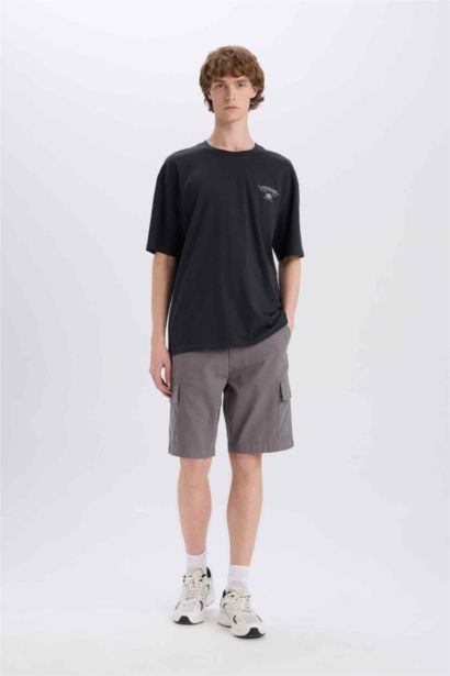 Cotton Regular Cargo Bermuda Shorts