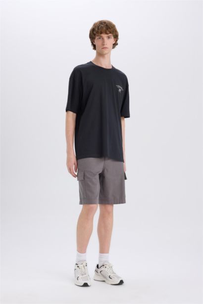 Cotton Regular Cargo Bermuda Shorts