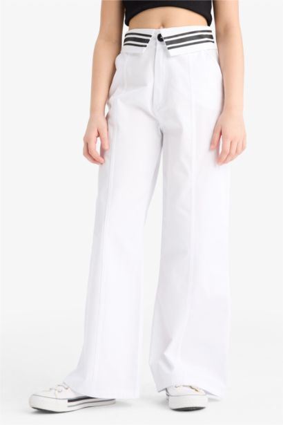 Girl Wide Leg Cotton Trousers