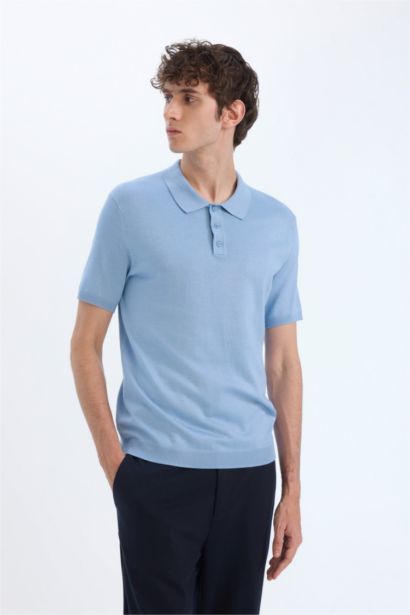 Standard Fit Polo Collar Knitwear Polo T-Shirt