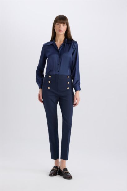 Regular Fit Satin Long Sleeve Shirt