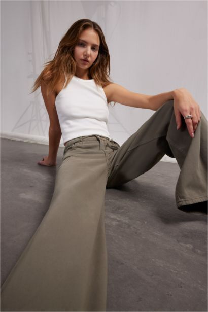 High Waist Wide Leg Trousers