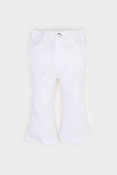 Baby Girl Flare Fit Gabardine Trousers