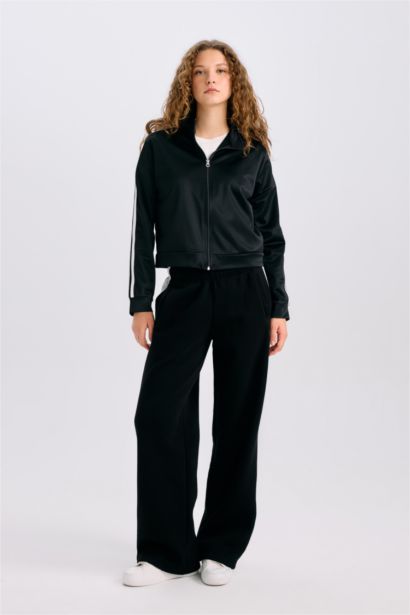 Oversize Geniş Kalıp Cepli Fermuarlı Spor Hırka