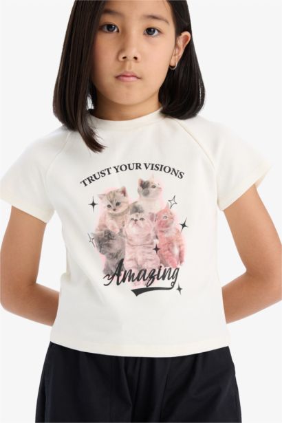 Детская футболка Fitted с круглым вырезом и принтом