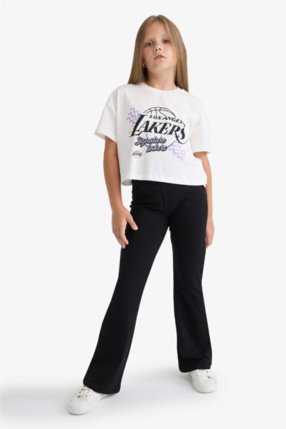 Базовые штаны с расклешенными штанинами для девочек