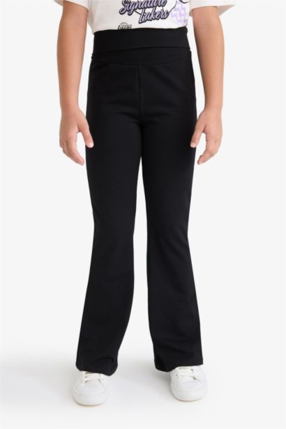 Базовые штаны с расклешенными штанинами для девочек