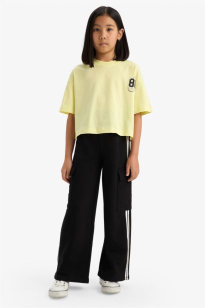 Girl Oversize Number Patterned T-Shirt