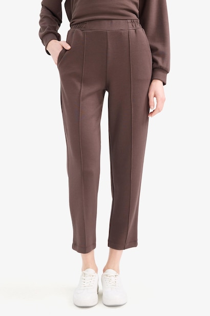 Regular Fit Flexible Waist Basic Trousers