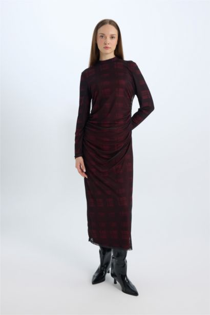 Regular Fit Printed Tulle Dress