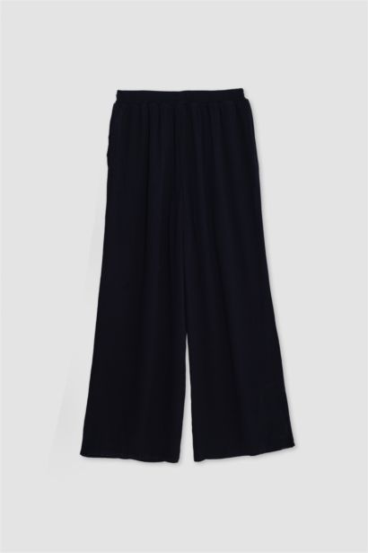 Elastic Band Wide Leg Trousers