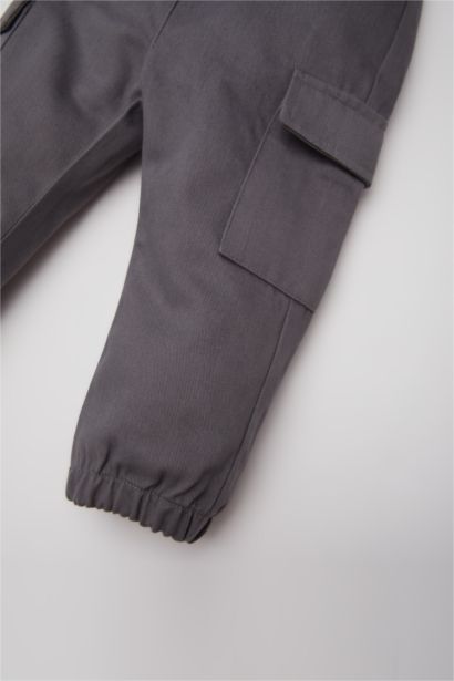 Pantalon cargo en gabardine avec poches pour bébé garçon