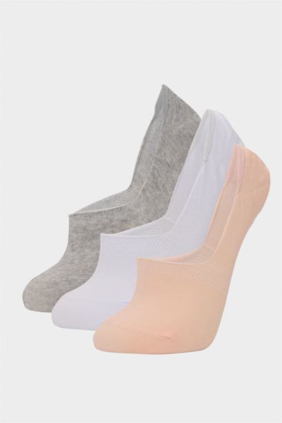 شرابات فلات حريمي قطن فلورال - 3 قطع