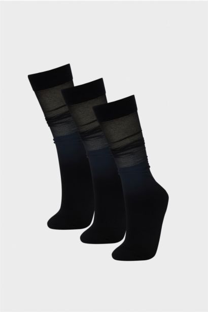 جوارب طويلة نسائي تحت الركبة 40 دينير - 3 قطع