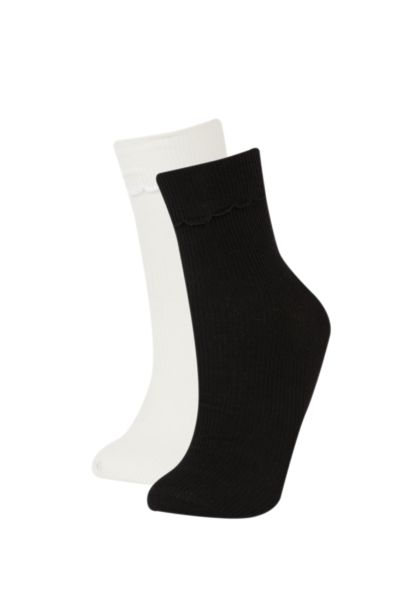 جوارب طويلة نسائي قطن - قطعتين