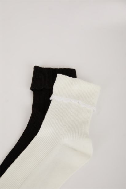 جوارب طويلة نسائي قطن - قطعتين