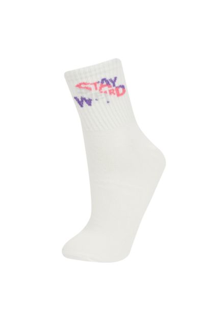 Woman Slogan 3 piece Short Socks