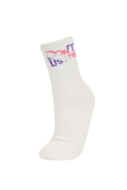 Woman Slogan 3 piece Short Socks