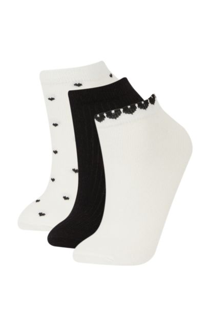 جوارب قصيرة نسائية من قطن - 3 قطع