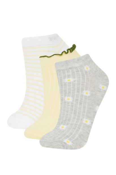 Женские 3 пары хлопковых носков с рюшами